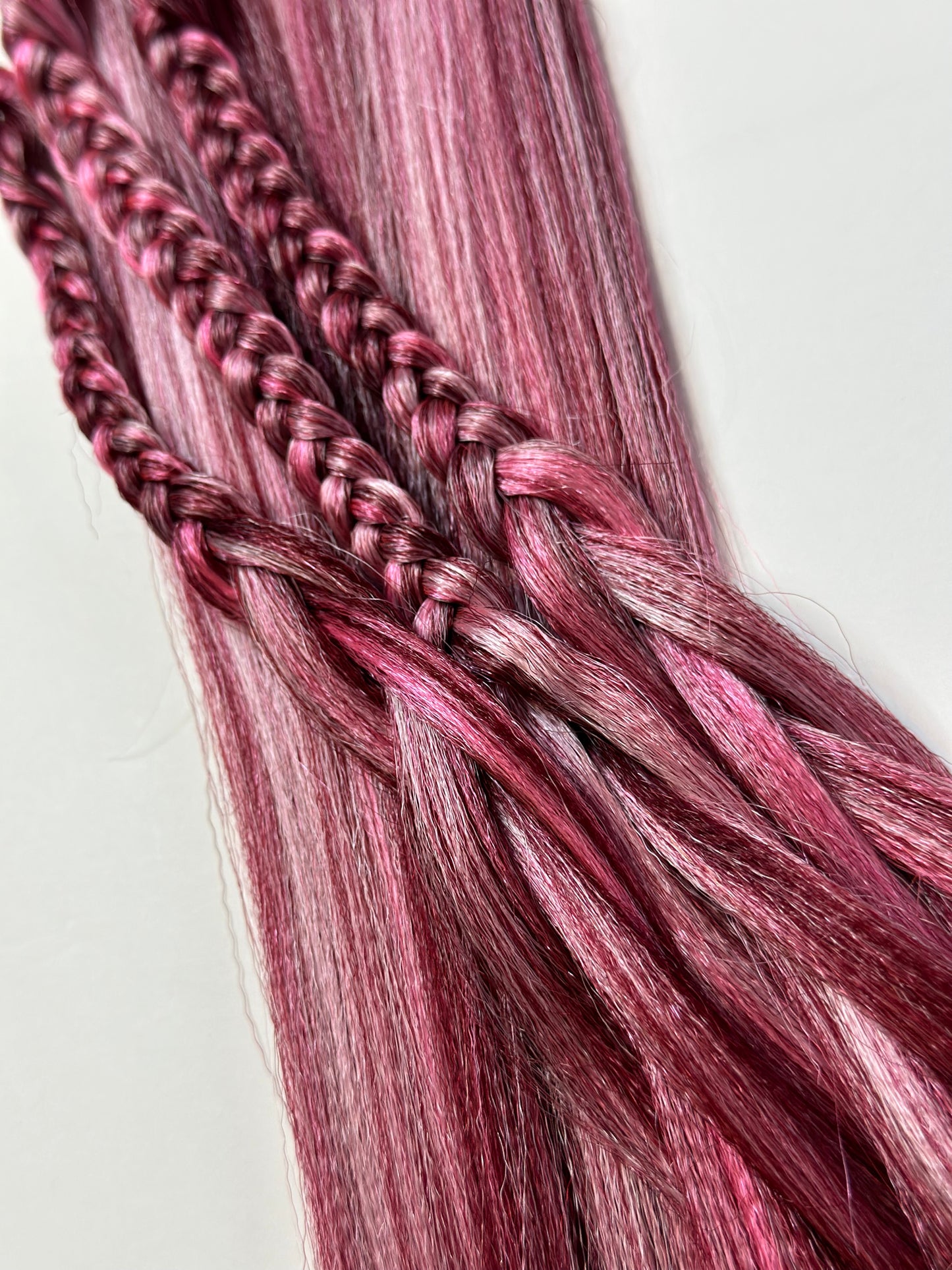 Blush Berry Blend pink burgundy prestretched braiding hair