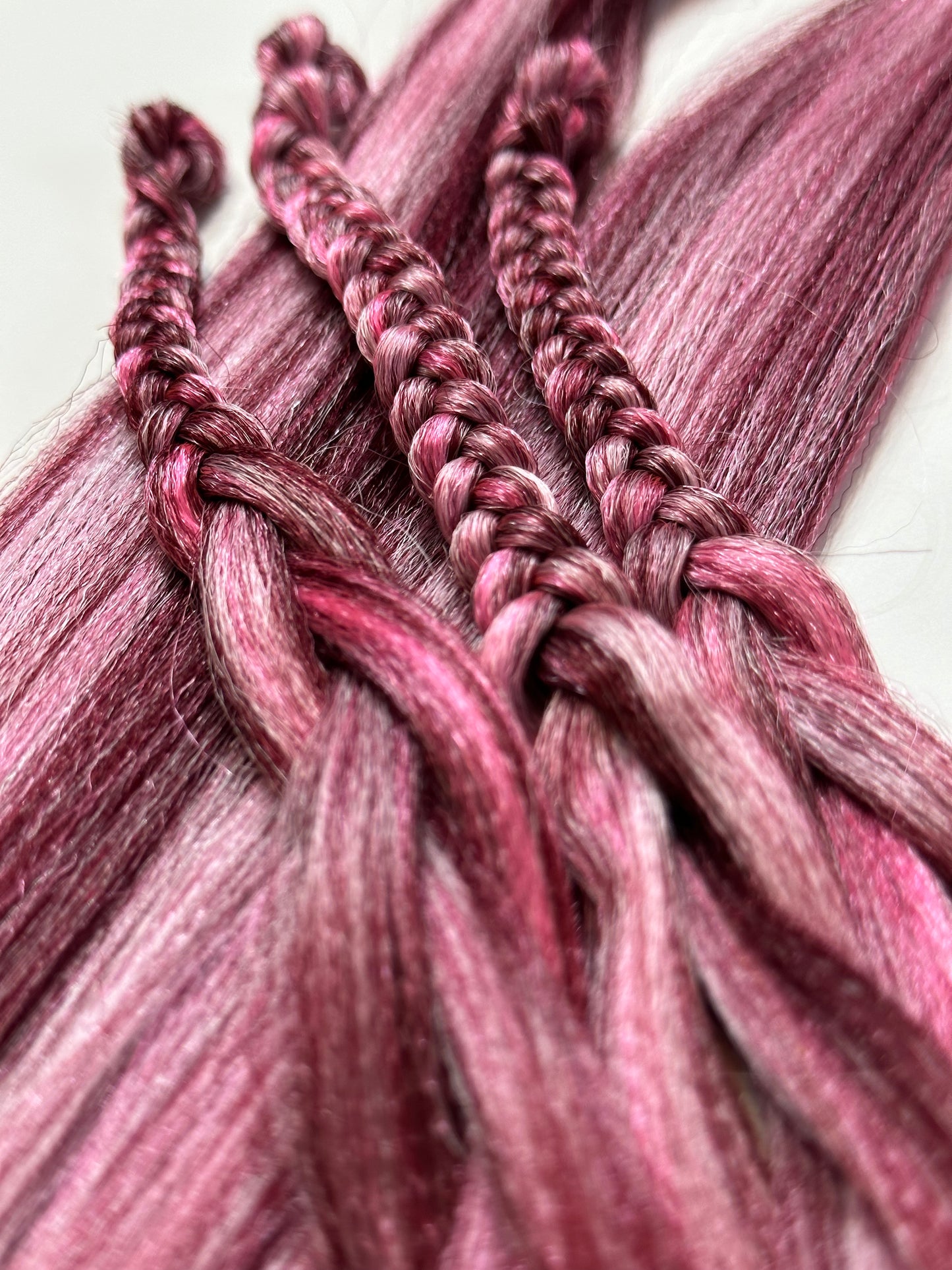Blush Berry Blend pink burgundy prestretched braiding hair