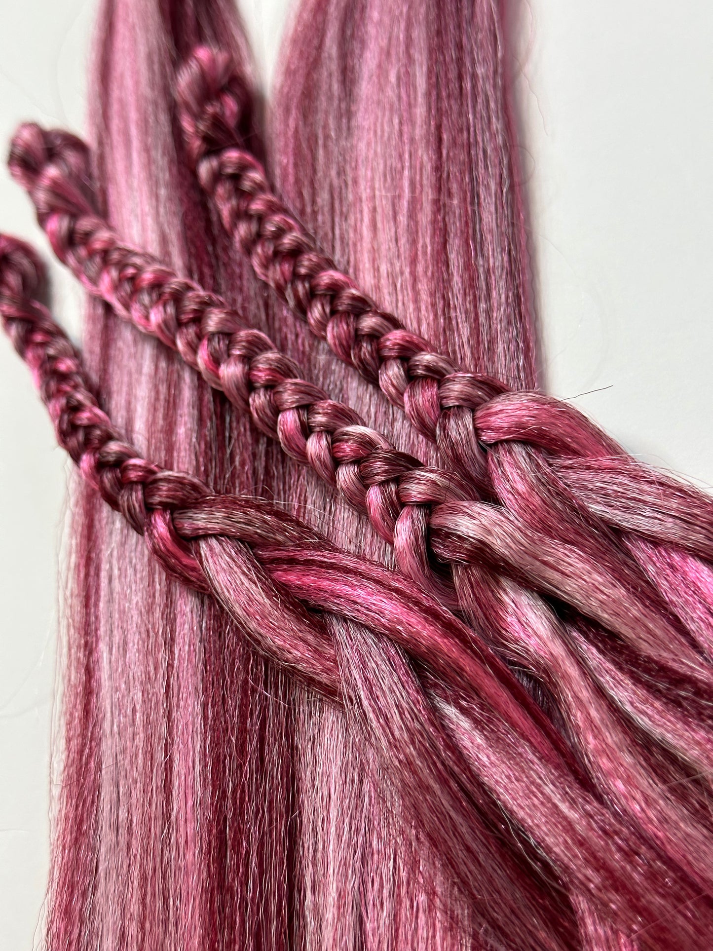 Blush Berry Blend pink burgundy prestretched braiding hair