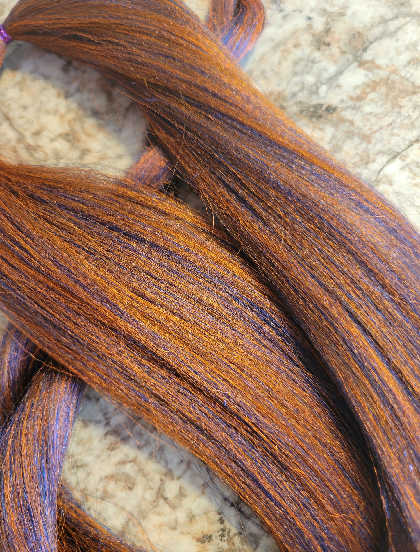 Midnight Orange Blend blue orange prestretched braiding hair