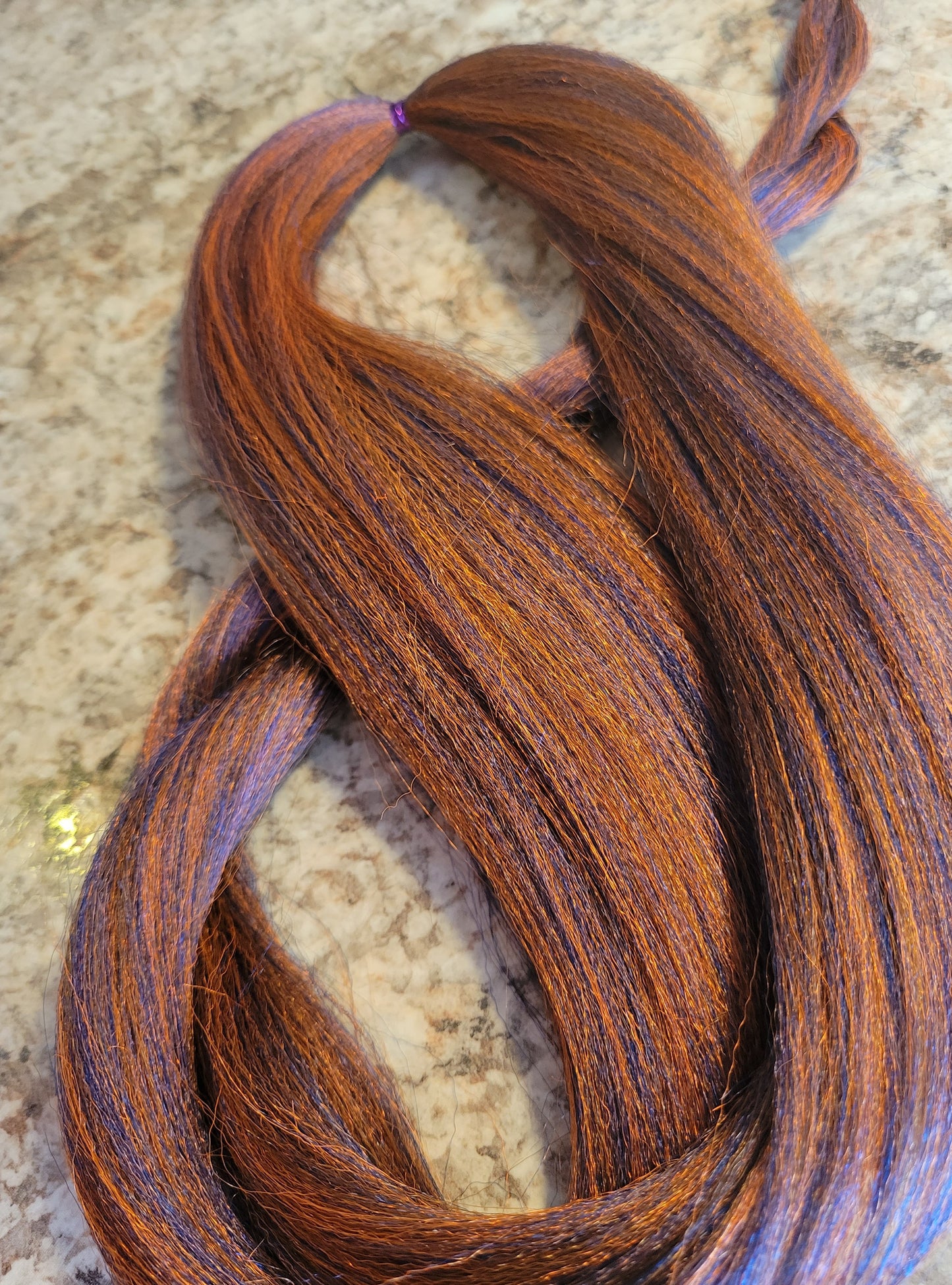 Midnight Orange Blend blue orange prestretched braiding hair