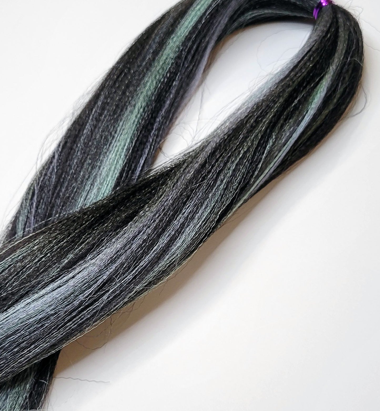 Black Mint Blend black blue green prestretched braiding hair