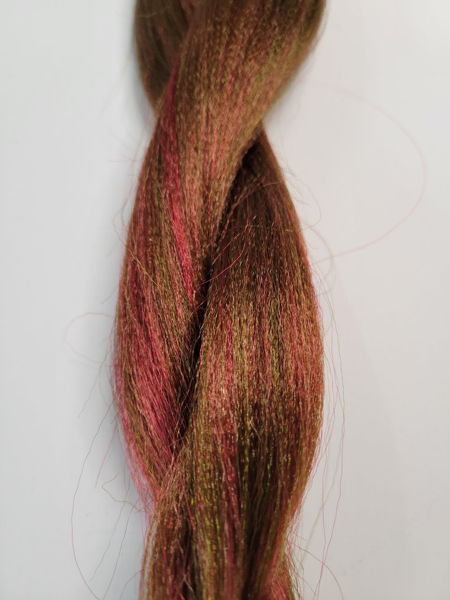 Pink Olive Blend green brown pink prestretched braiding hair