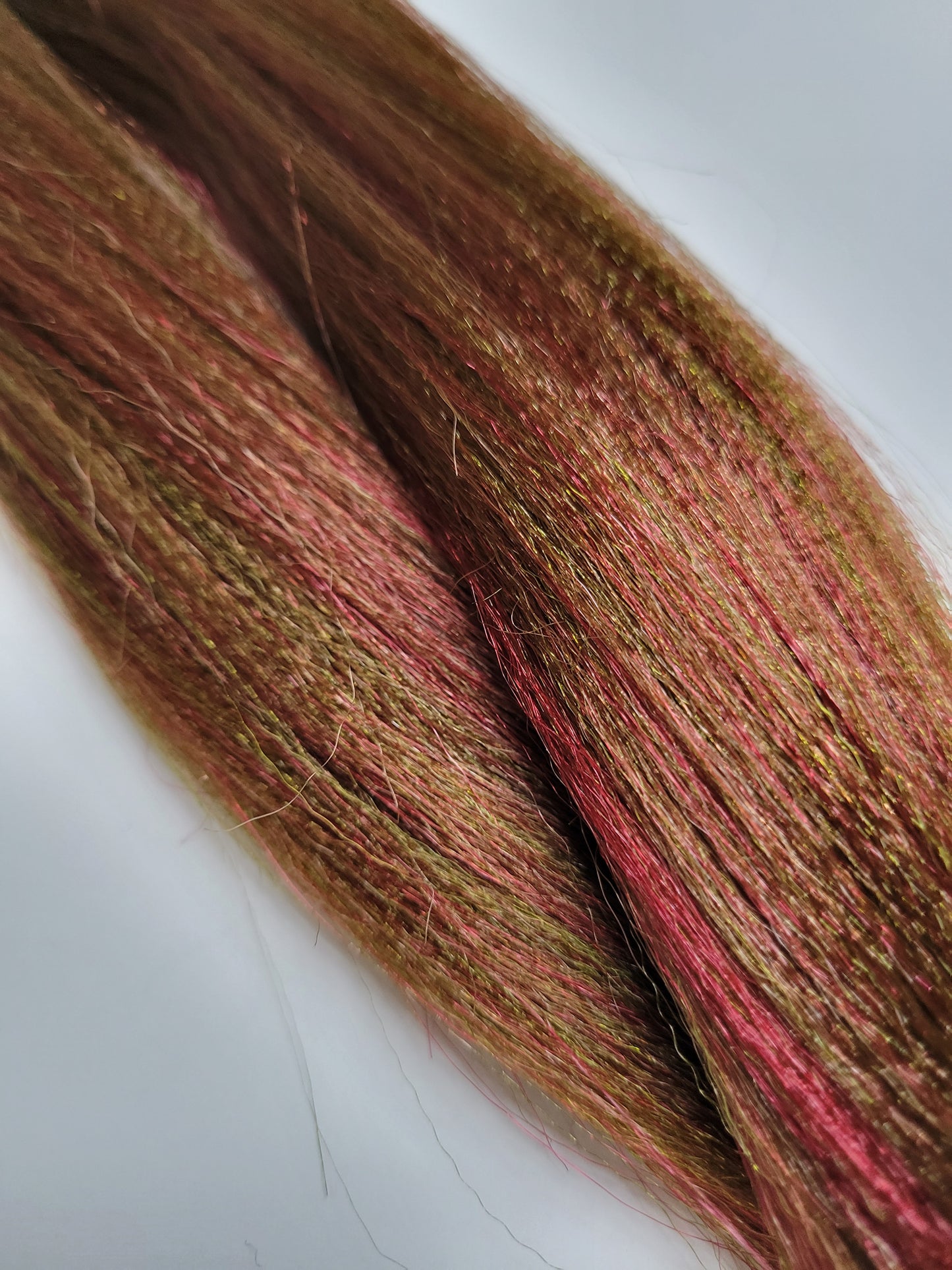 Pink Olive Blend green brown pink prestretched braiding hair