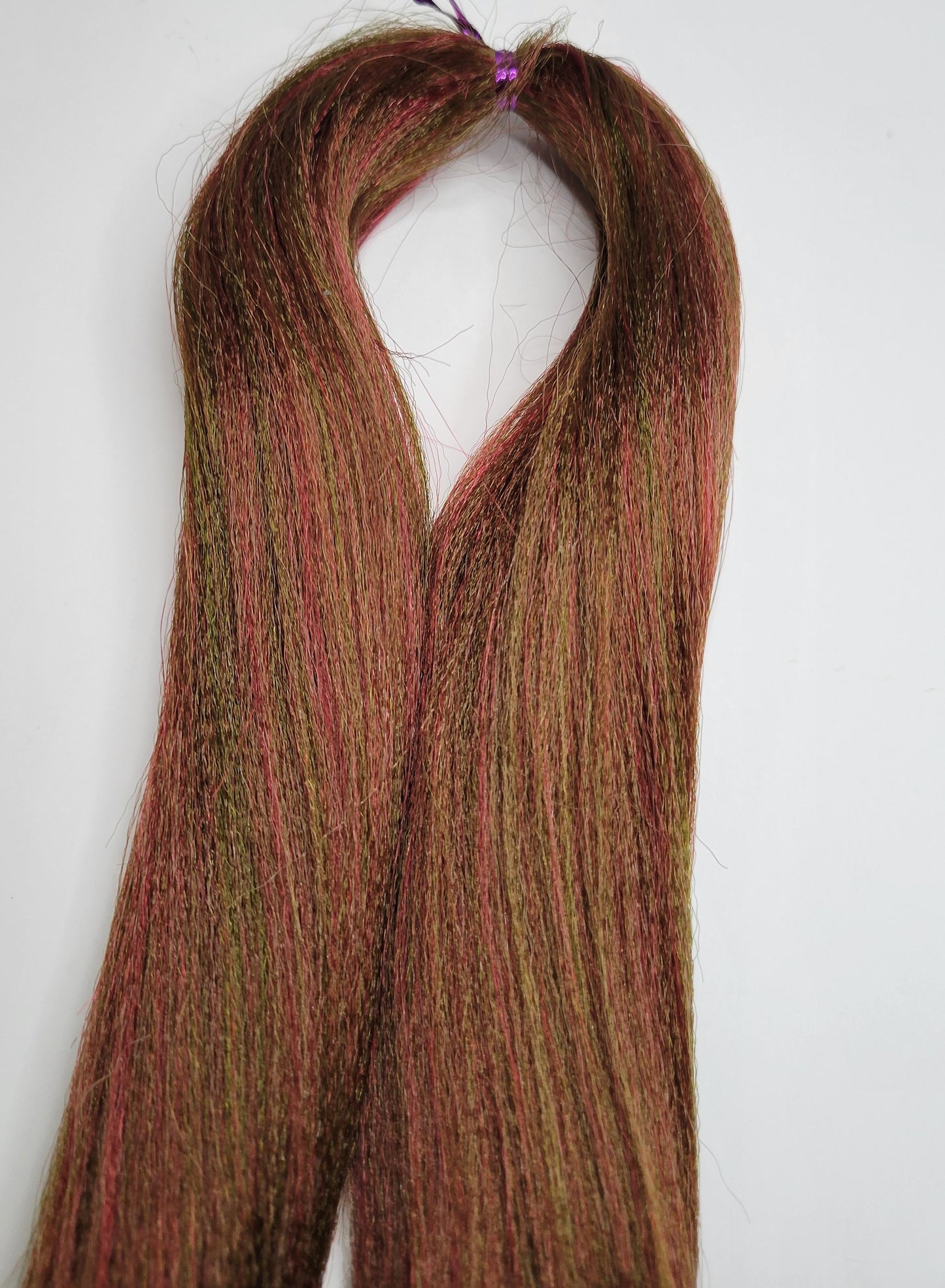 Pink Olive Blend green brown pink prestretched braiding hair