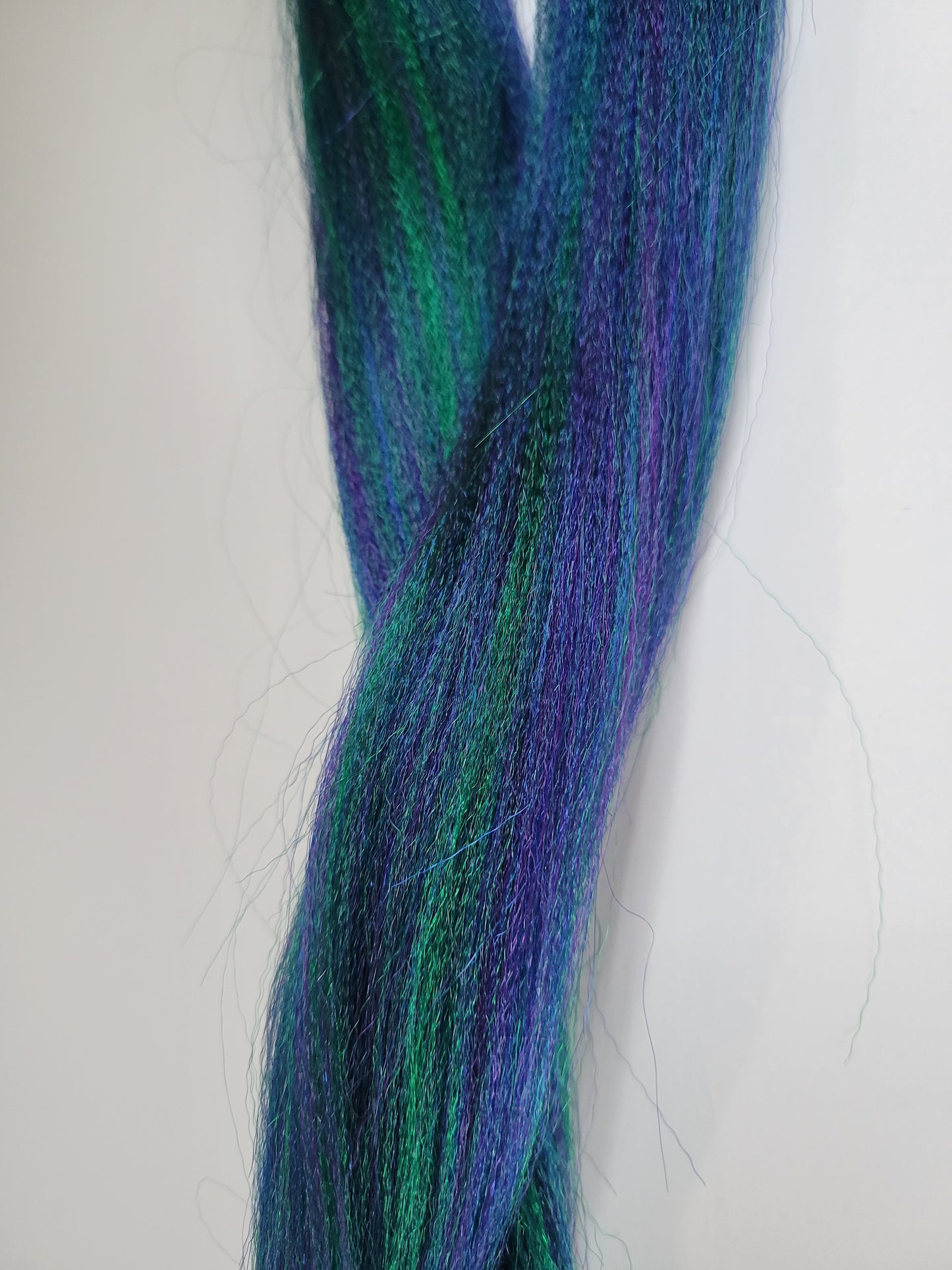 Peacock Blend blue green purple prestretched braiding hair