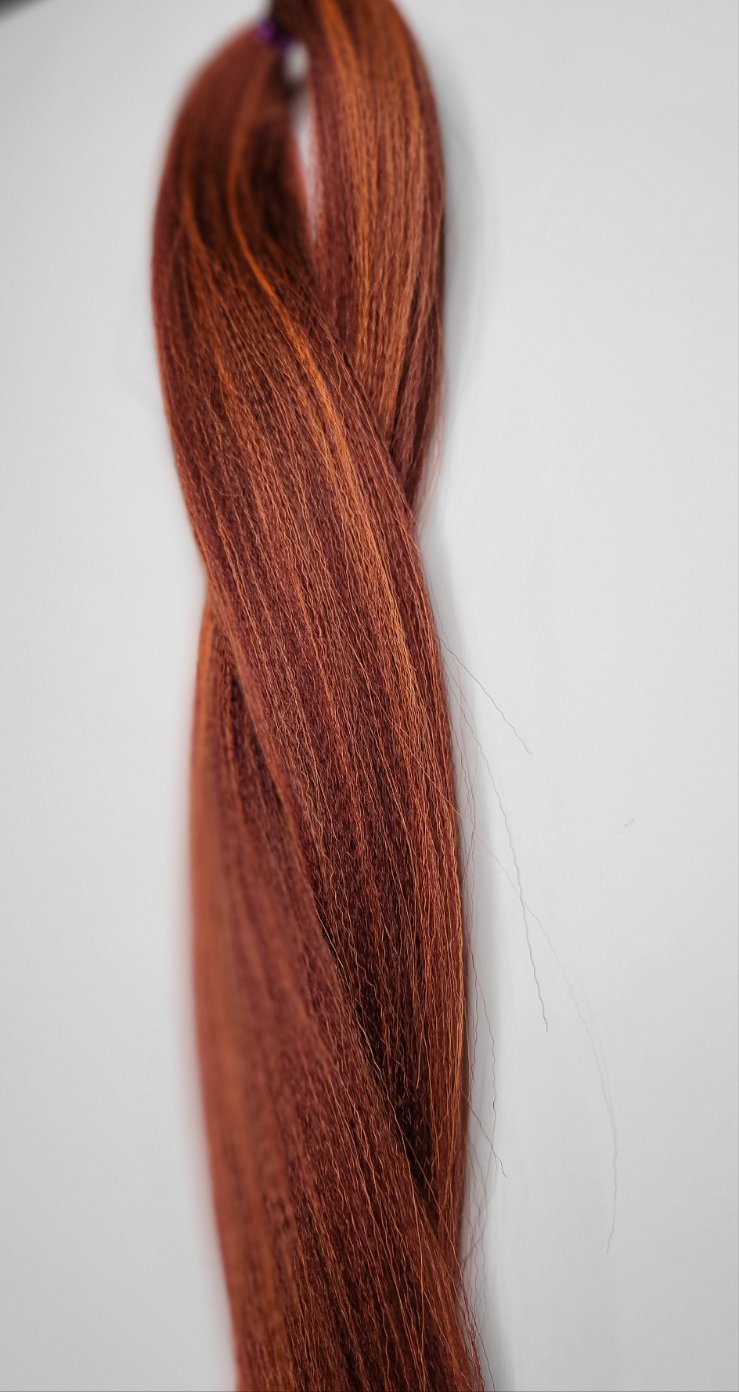 Orange Berry Blend orange burgundy prestretched braiding hair