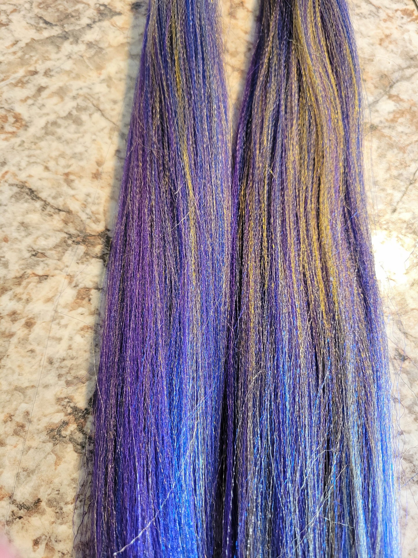 Purple Rain Blend purple gold blue prestretched braiding hair