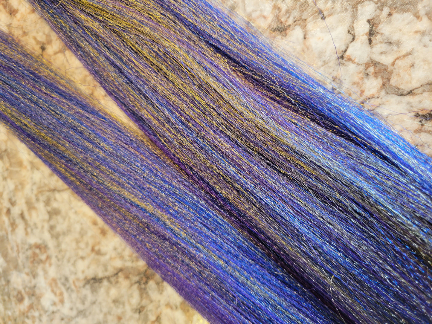 Purple Rain Blend purple gold blue prestretched braiding hair