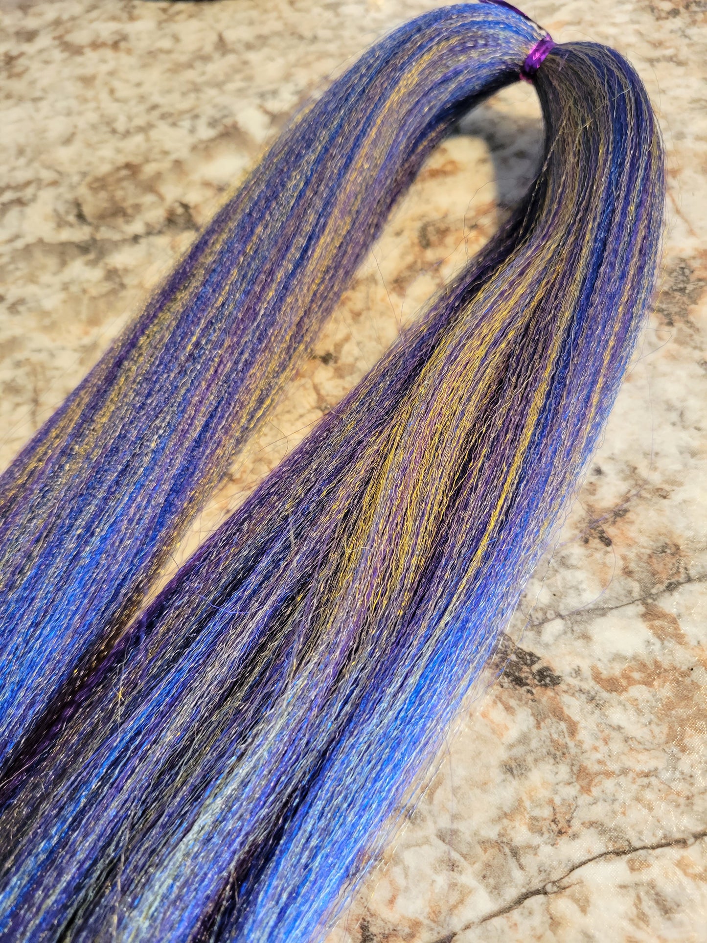 Purple Rain Blend purple gold blue prestretched braiding hair
