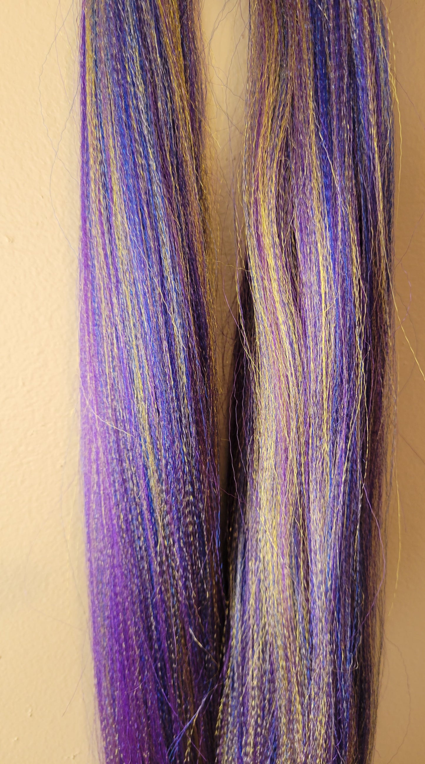 Purple Rain Blend purple gold blue prestretched braiding hair