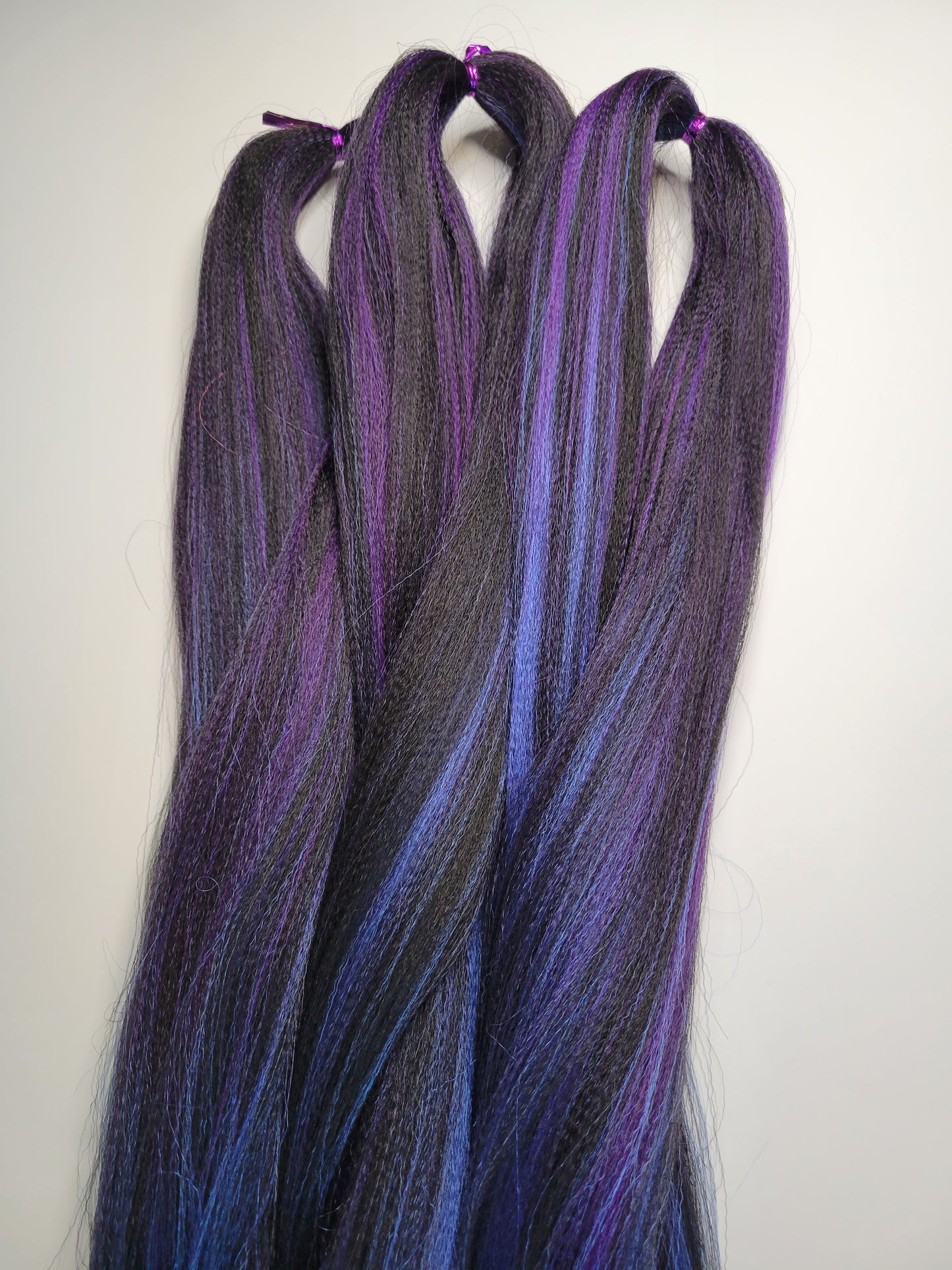 Black Electra Blend black purple blue prestretched braiding hair
