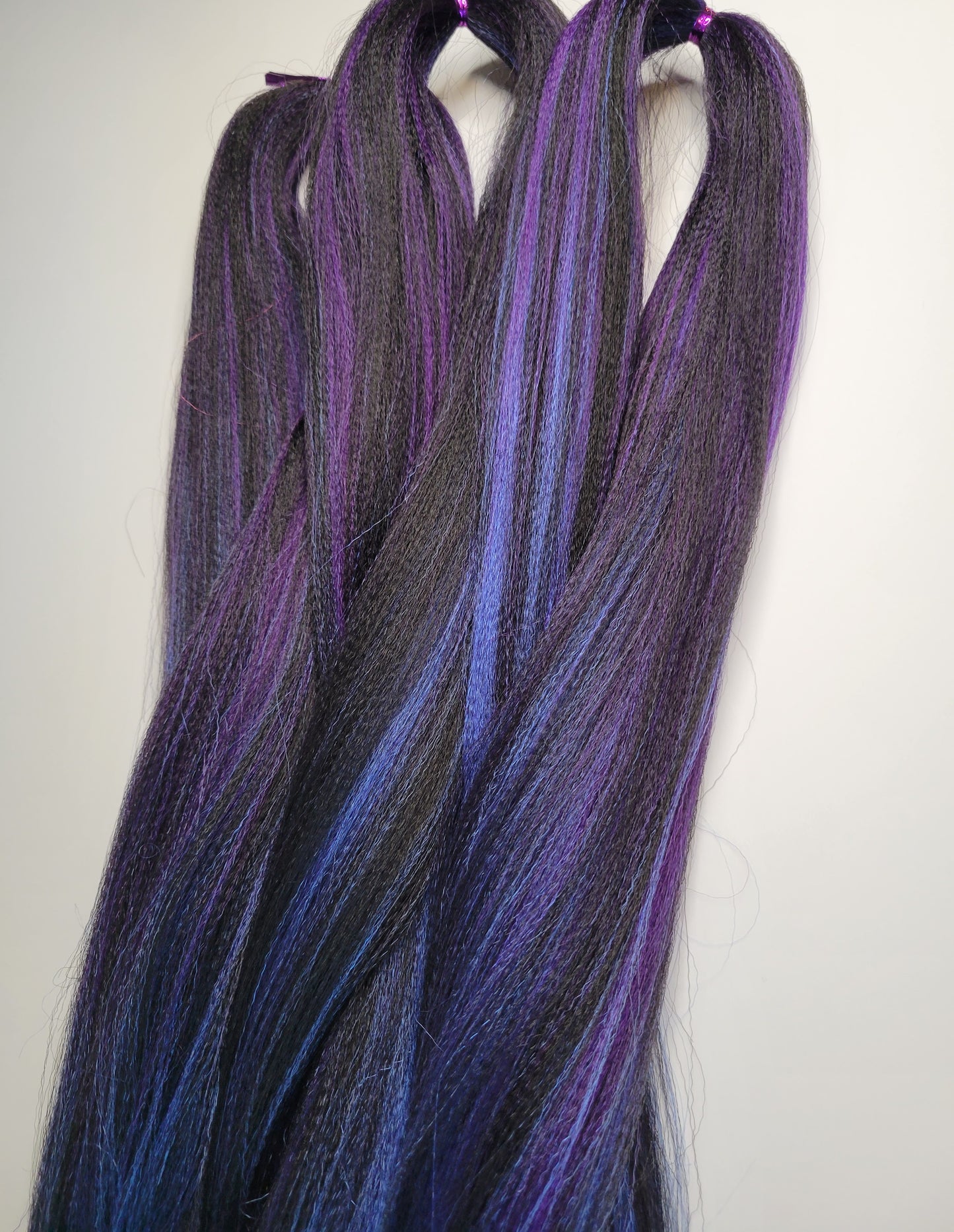 Black Electra Blend black purple blue prestretched braiding hair