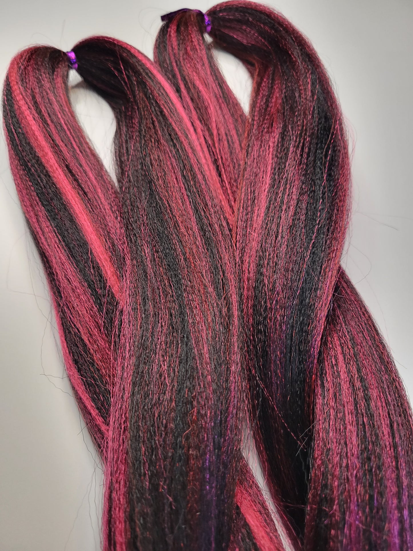 Black Dragon Fruit Blend black red pink prestretched braiding hair
