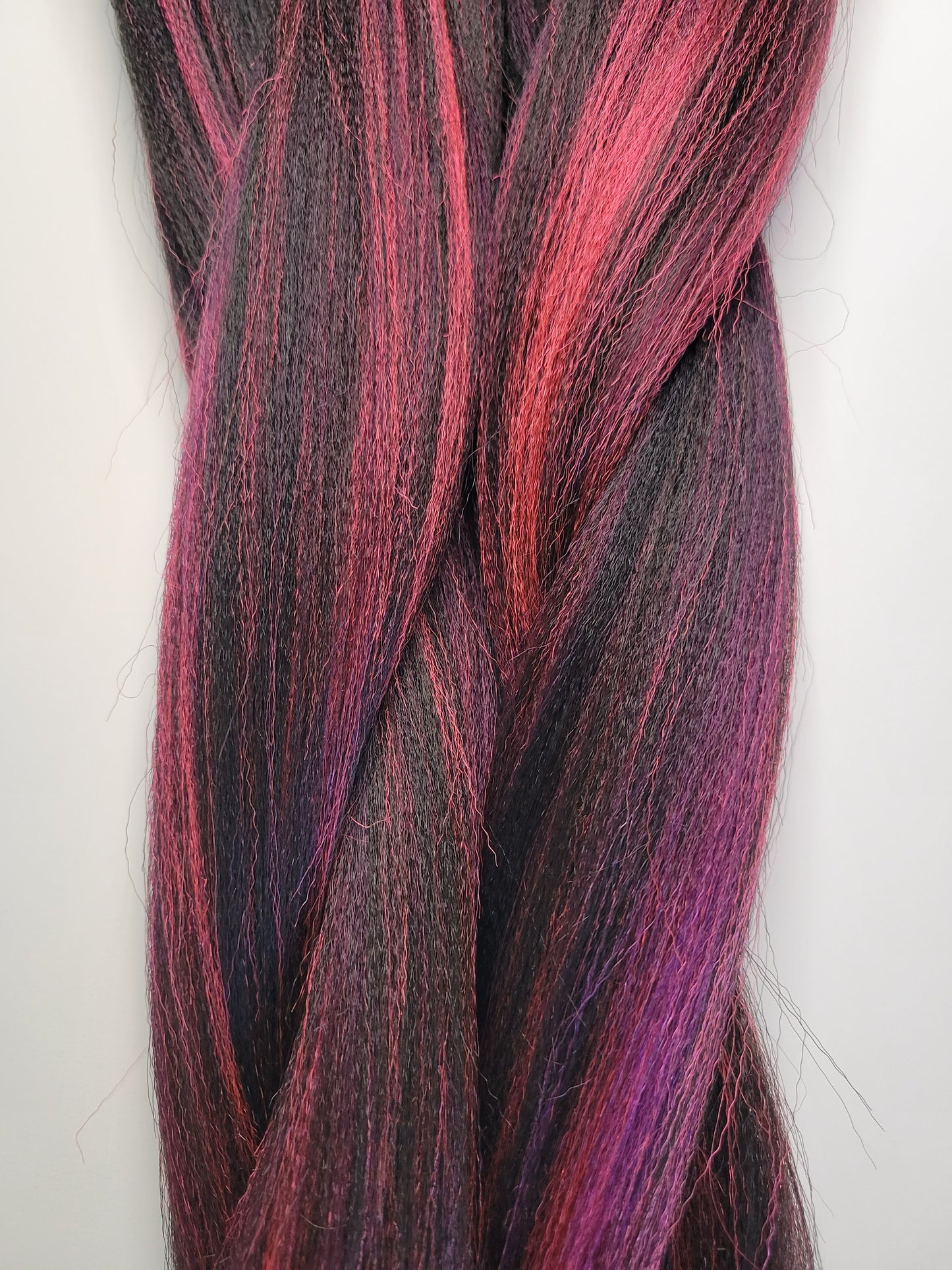 Black Fusion Blend black pink prestretched braiding hair