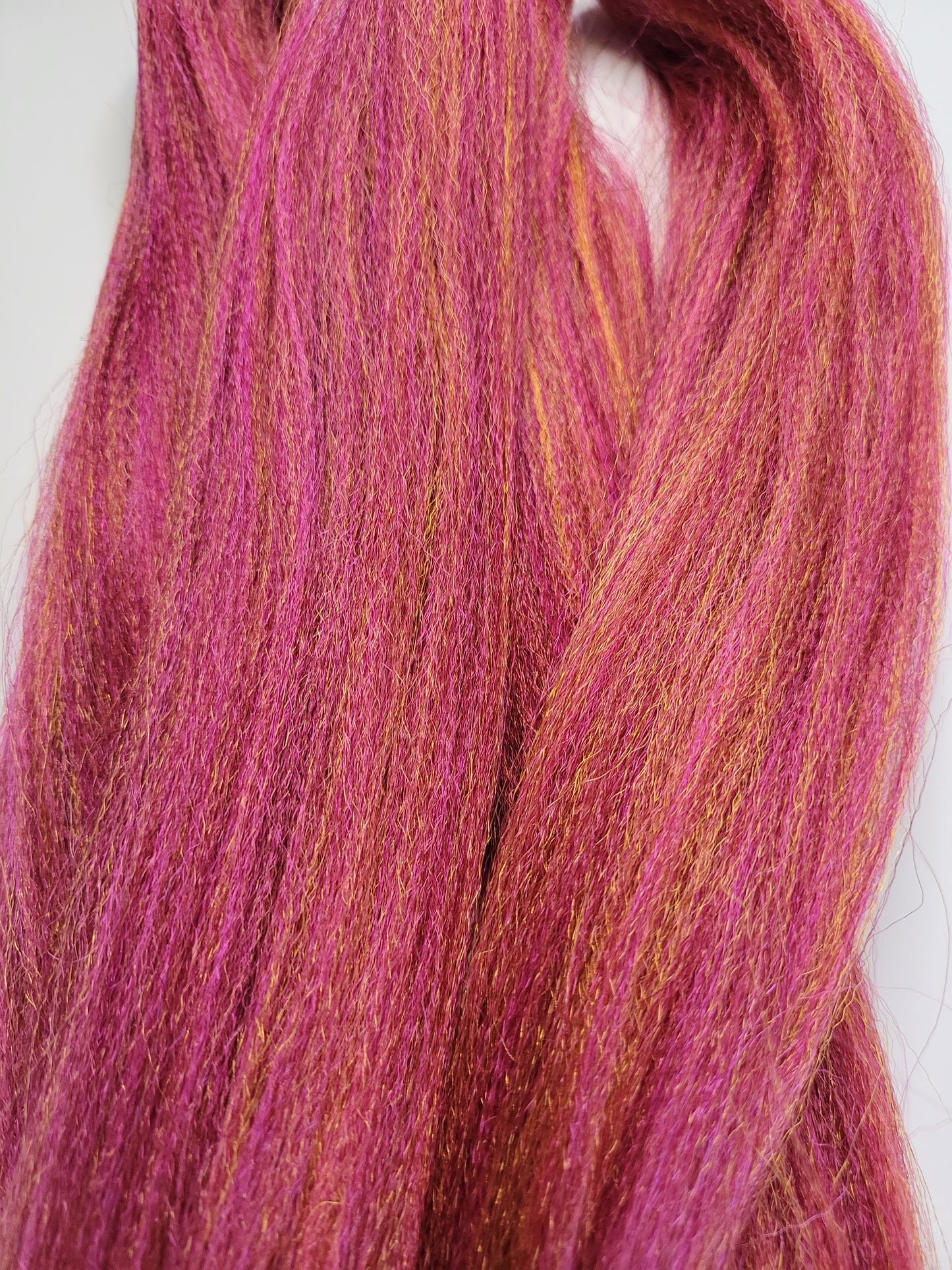 Autumn Rose Blend pink orange burgundy prestretched braiding hair