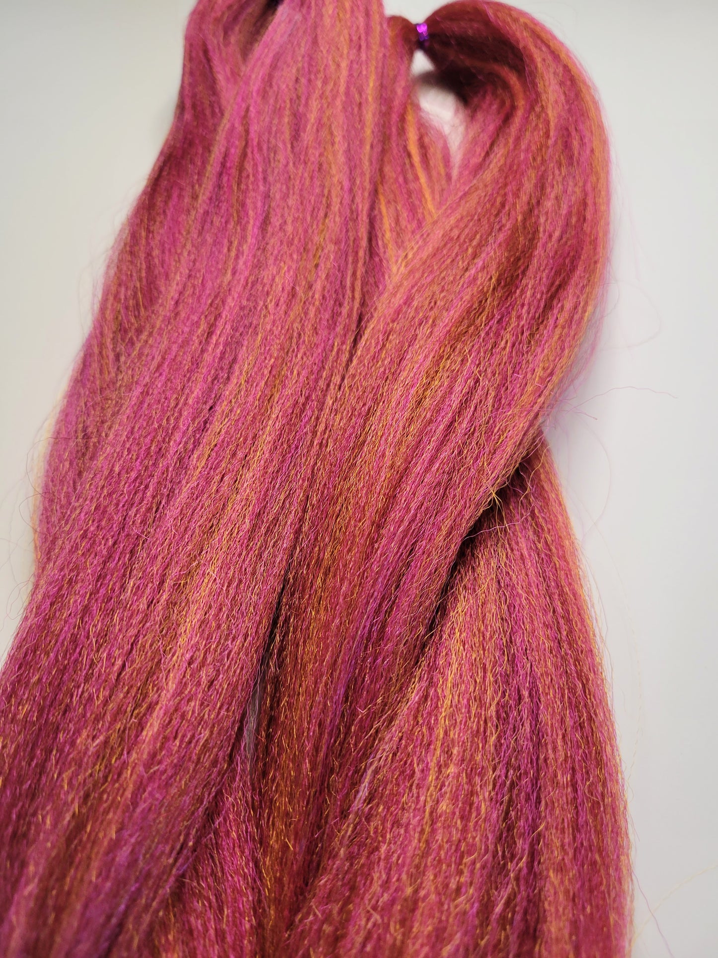 Autumn Rose Blend pink orange burgundy prestretched braiding hair